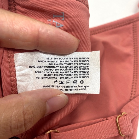 TAVIK Jett Textured Triangle Swim Bikini TOP ONLY Textured Rose - Picture 7 of 8